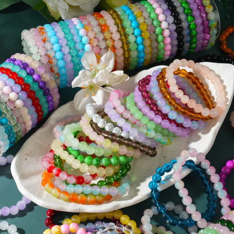 Bohemian Mix Colorful Beads Elastic Bead Cord Bracelets & Bangles - 25/45/75Pcs Random Packs, Stretchable Stackable Design, Everyday Wear, Ideal Holiday Gift for Loved Ones, Casual, Daily, Accessories, Beaded Bracelet Pack