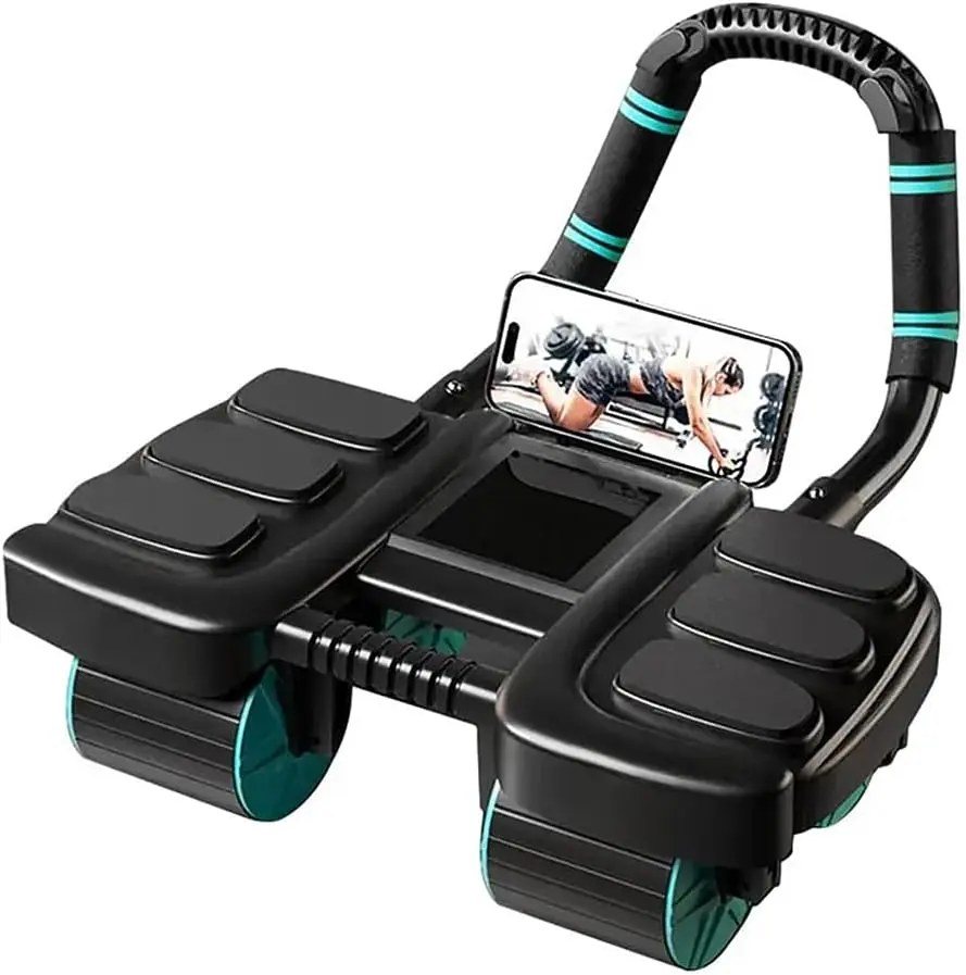 4-Wheel Automatic Rebound Wheel with Elbow Support |   Abdominal Wheel Core Exercise;Elbow Support Ab Wheel for Beginners Men Women;Portable Home Gym Fitness