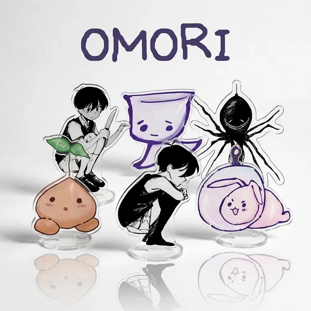 Hot Anime OMORI SUNNY Basil Cute Cartoon 10CM Double Sided HD Printing Acrylic Stand Keychain Cosplay Desk Decor Collect Gifts