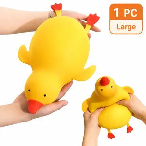 1 PC Jumbo Duck Squishy Toys, Stretchy Duck Squeeze Toys for Stress Relief, Kawaii Fidget Sensory Toy for Adults & Party Favors, Sensory Fidget Tool