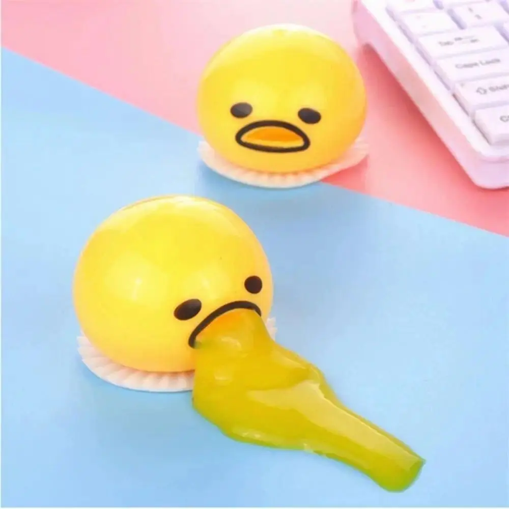 Vomiting Egg Yolk Stress Ball with Yellow Mucus, Interesting Squeeze Stress-relief Toy, Anti-stress Toy, Children's Gift