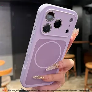 New skin sensitive magnetic liquid silicon shock-absorbing protective Silicone phone case, Cover, suitable for Apple/iPhone17promax/17pro/17 series compatible with MagSafe Wireless charging couple case