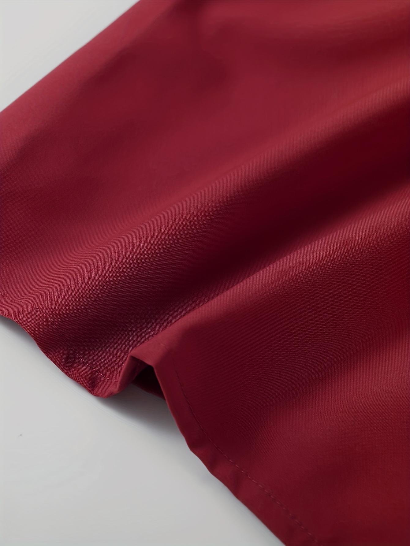 Men's Casual Set - Suit-Inspired Short Sleeve Shirt & Loose Straight Pants - Polyester, Machine Washable