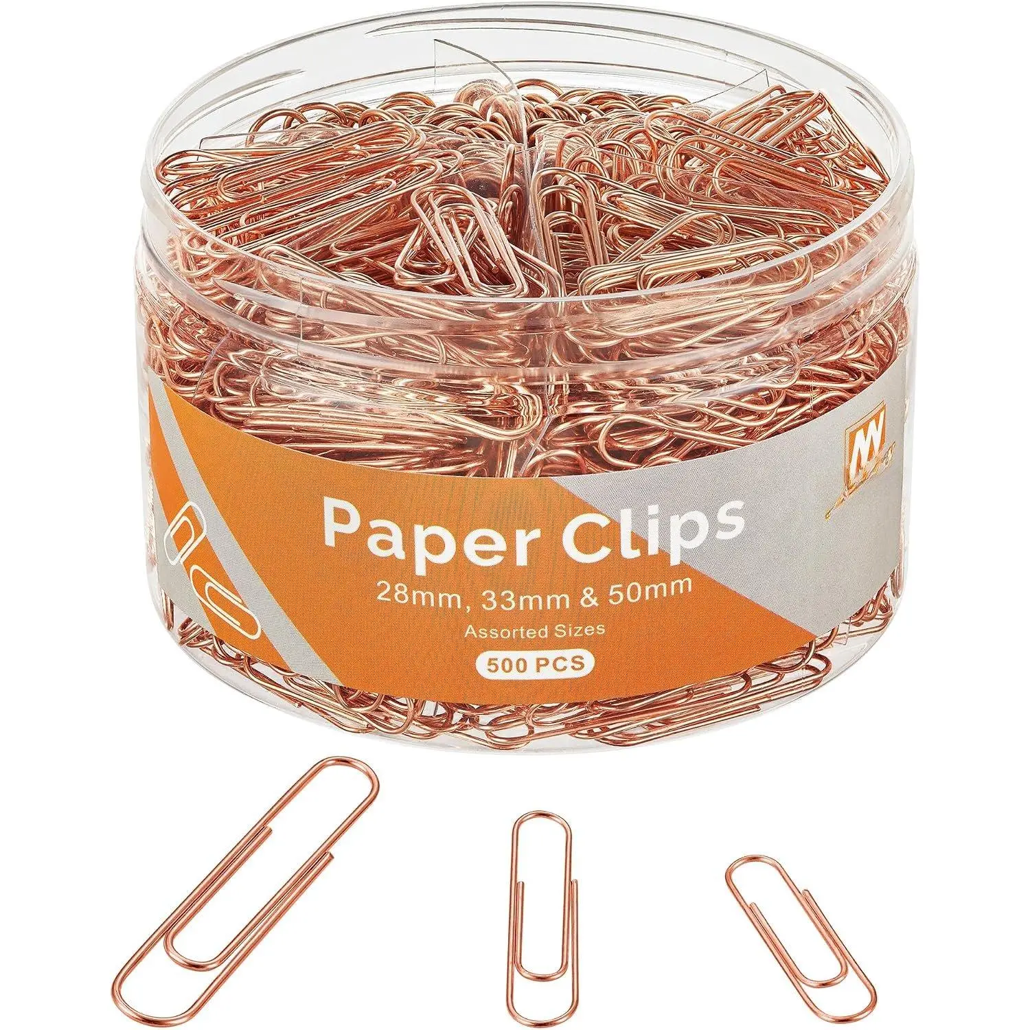 500 count Rose  Paper Clips  Sizes Small, Medium and Large Paperclips for Paperwork Ideal for , School and Office Use