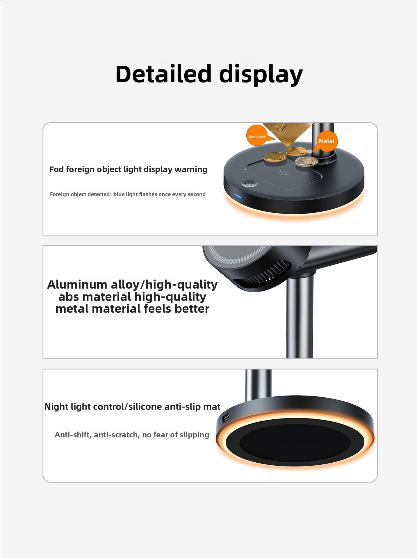 3 in 1 Wireless Charging Station, MagSafe Charger Stand Compatible, Qi2 25W Certified Palm-Sized Foldable Charger for iPhone 17/16, Apple Watch, AirPods (Non-Battery, Adapter Included)