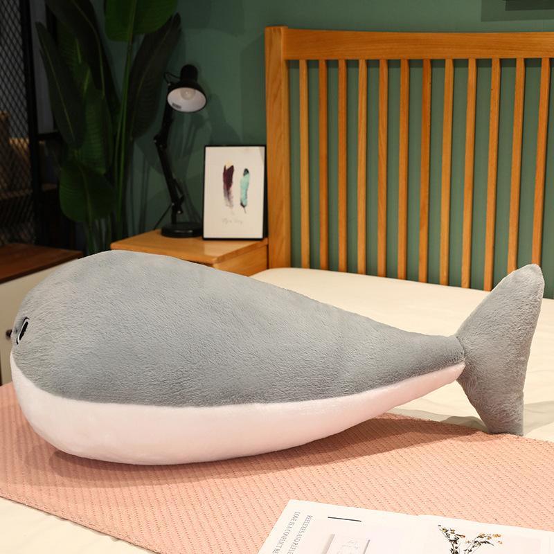 50/80/100CM Sacabambaspis Grey Lifelike Fish Doll Plush Toy Stuffed Pillow Sea Animals Toys Sofa Cushion Decor for Kids Girls
