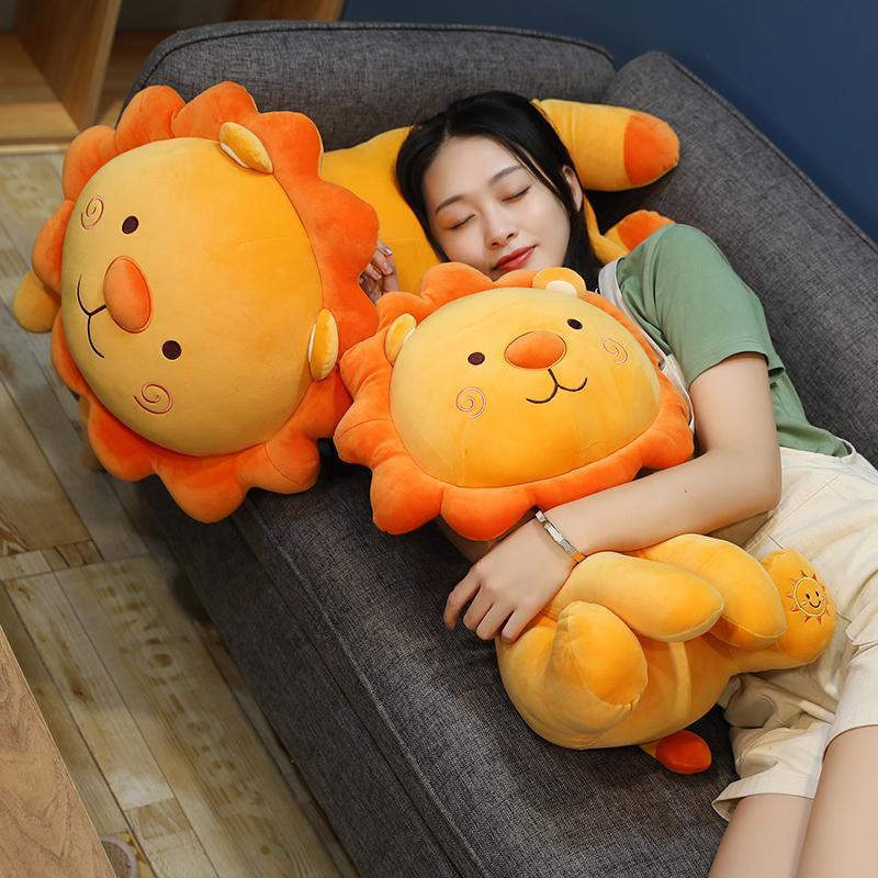 1pc 35/50cm Lovely Smile Lion Plush Toys Cartoon Sunshine Lion King Pillow Stuffed Soft Animal Cushion for Children Girls Gifts