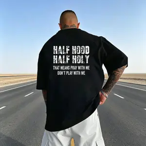 Half Hood Half Holy Pray Hoodie With Me Don't Play With Me Shirt Casual Street Style  for Women for Men, Perfect Gift Menswear