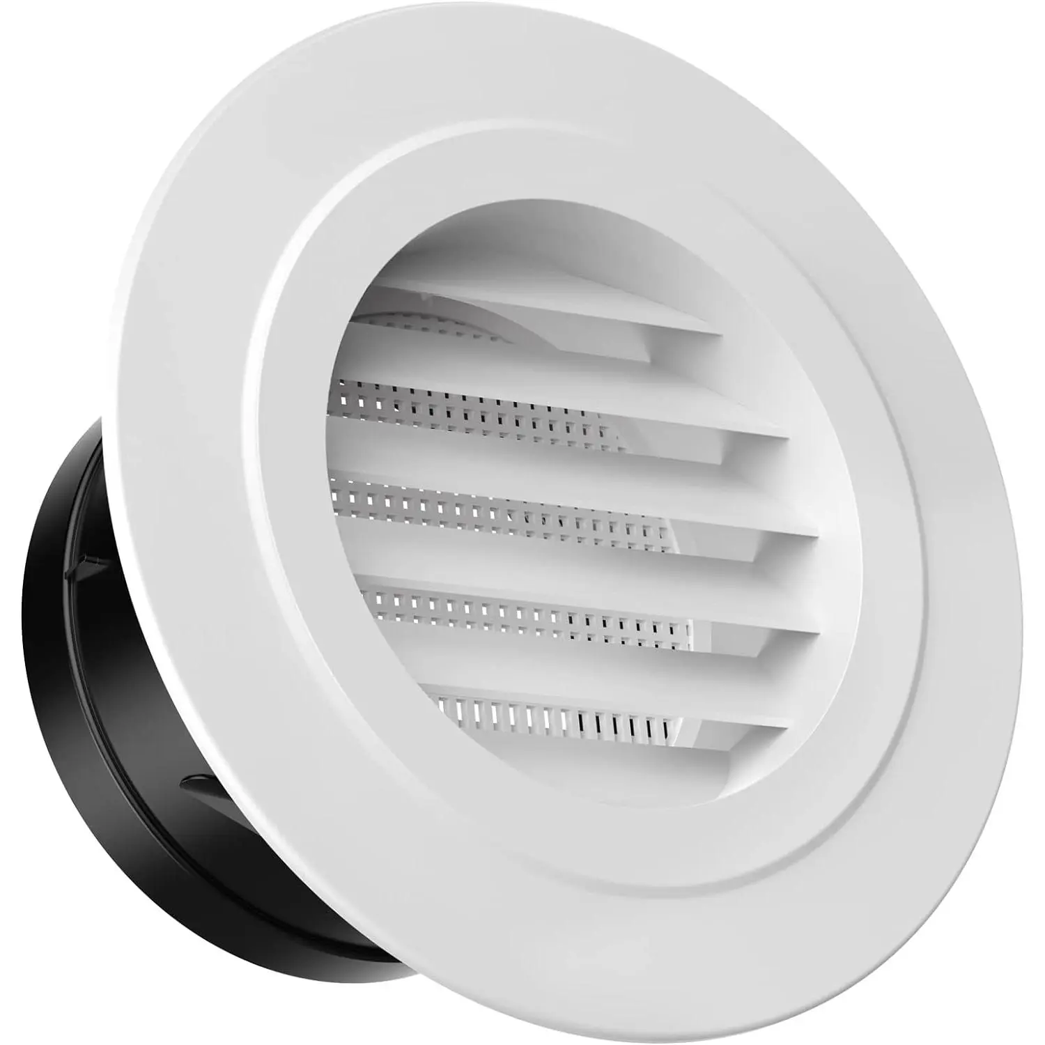 Soffit Vent 4 Inch with -in Fly Screen, White 1 Pack | ABS Plastic Round Exhaust Air Vent Bathroom / Kitchen / Office /