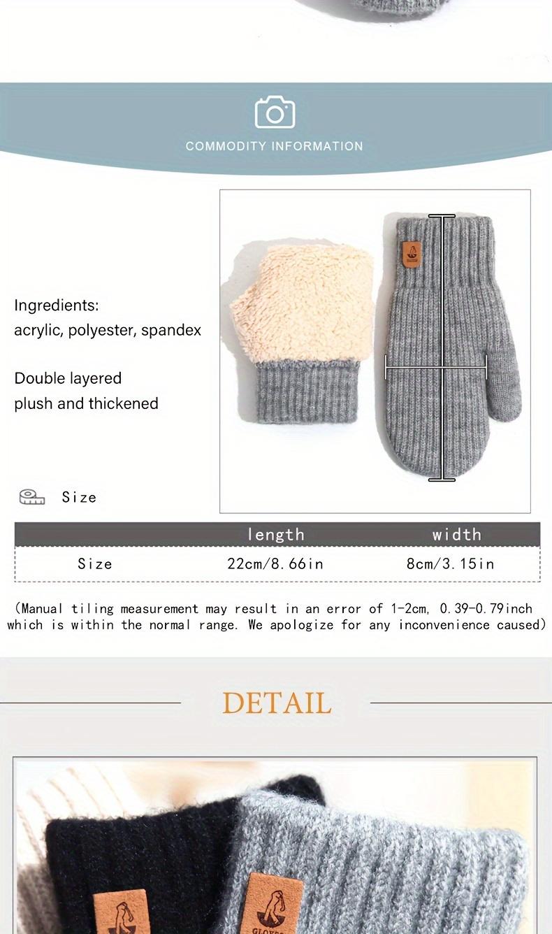 Winter fleece-lined gloves suitable for 11 festivals, cute plush full-cover mittens, suitable for going out