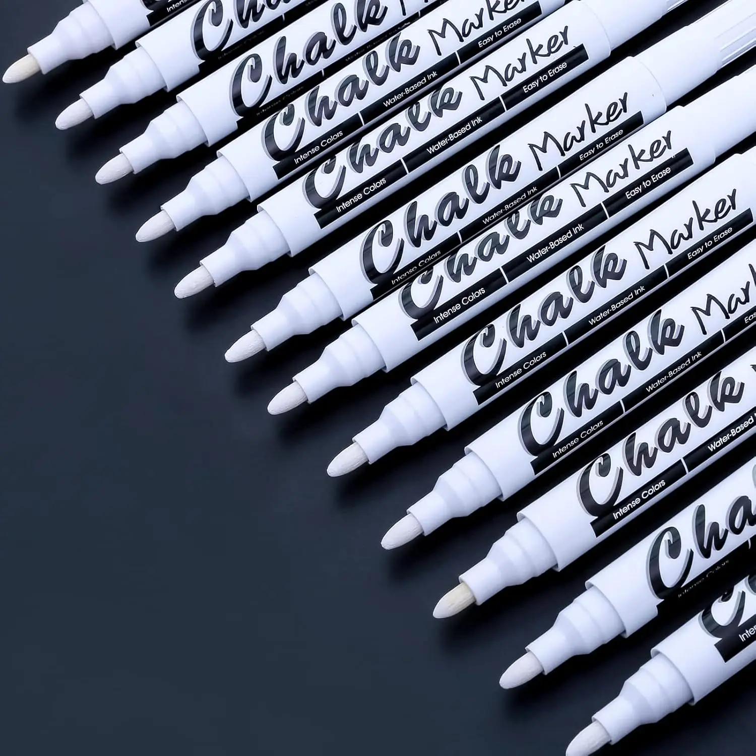White Liquid Chalk Markers for Blackboard Window Marker for Glass Washable Crayons Window  Pen Chalk Pens for Glass, 12 Pack