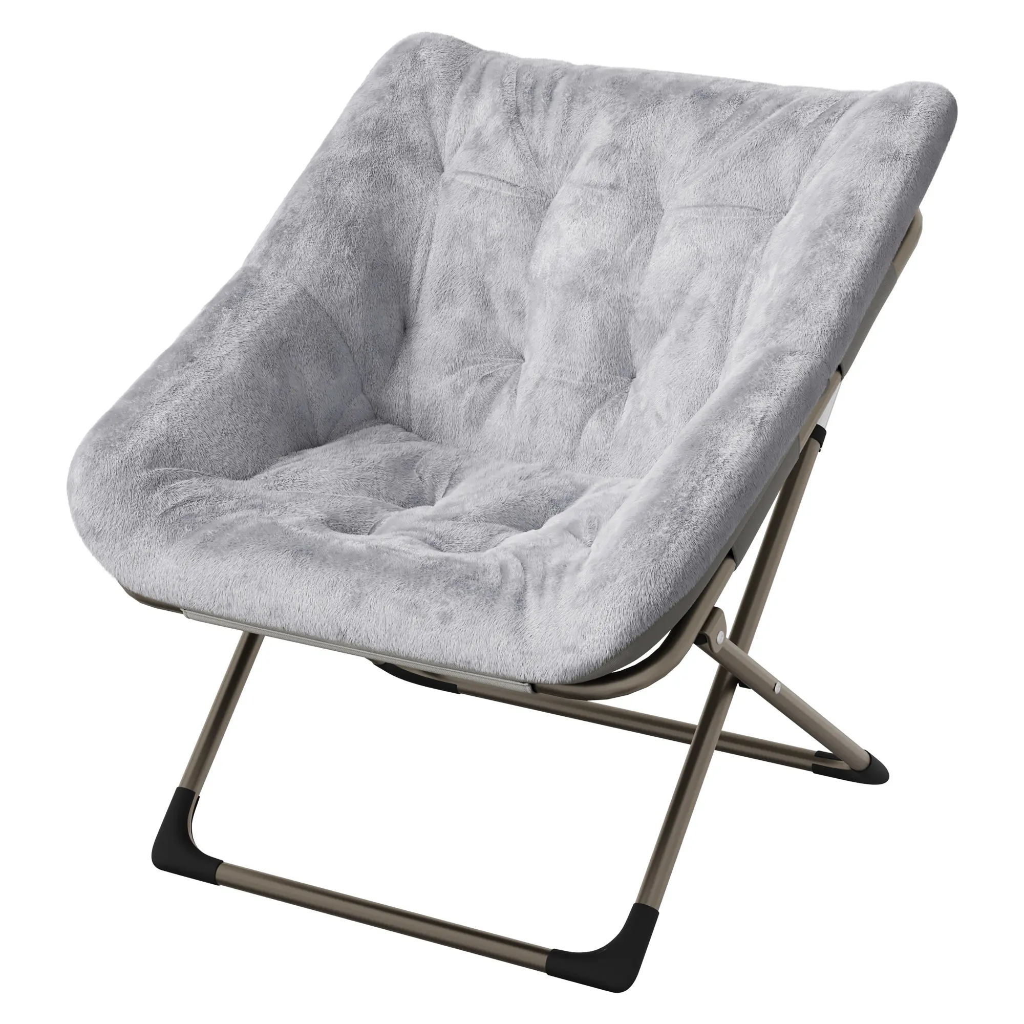 Comfy Oversized Saucer Chair, Soft Faux Fur Reading Lounge Chair for Adults, Foldable Cozy Chairs for Bedroom, Living Room, Dorm, Office