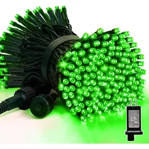 33ft St Patrick's Day Decorations Lights, 100 LED Green Wire Fairy Starry String Lights Plug in, 16 Lighting Modes,  Indoor Outdoor Xmas Tree Wedding Party Decoration (Green)