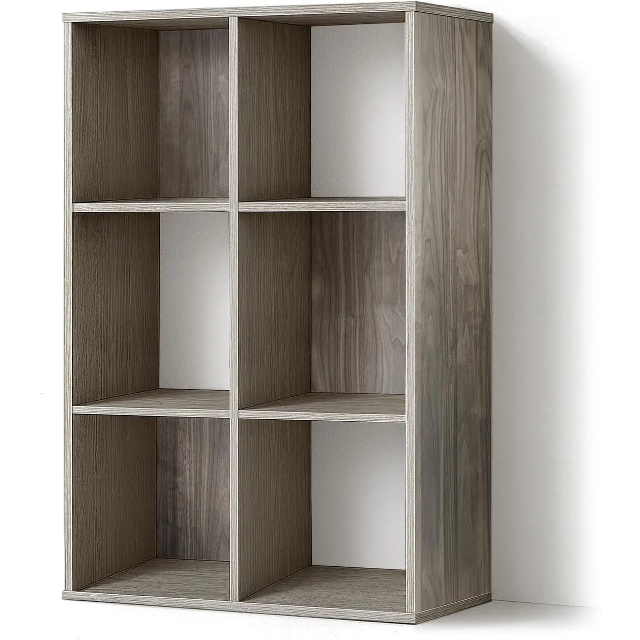 6-Cube 11-Inch Cube Storage Organizer Shelf - Sturdy Minimalist Decluttering Indoor Furniture with Thick Edges, Flat Base, Exterior Edge, Back Divider, Dark Grey Bookcase, Storage Shelves