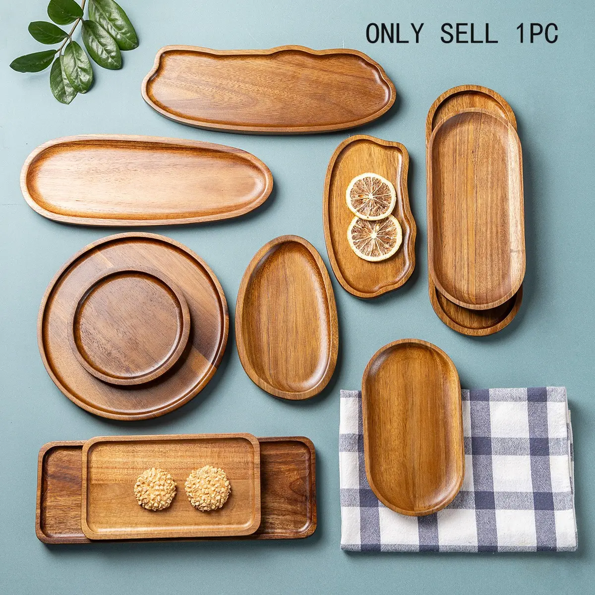 1pc Wooden Tray with Natural Wood Finish for Coffee Shop, Kitchen Fruit Display, Multi-Functional Tea Cup Holder, Home Use Serving Dish, Durable, Elegant and Stylish Design, Tableware, Coasters