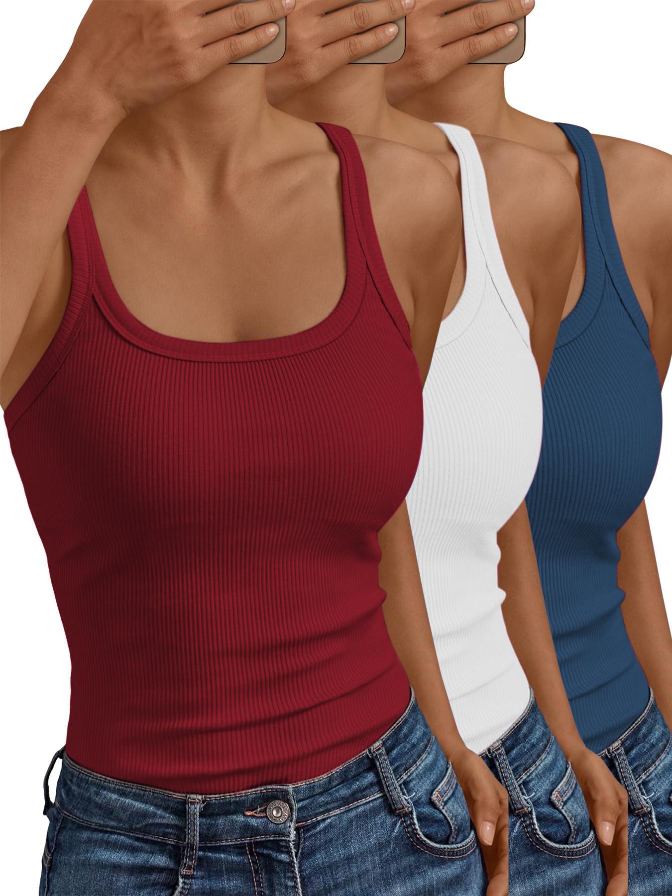 Women's Solid Scoop Neck Cami Top, Casual Sleeveless Top for Daily Wear, Ladies Clothes for All Seasons, Womenswear