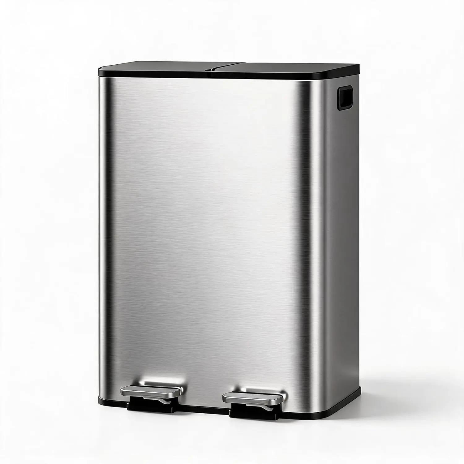 2×8 Gal (30L+30L) Dual Kitchen Trash Can 🗑️ Stainless Steel Step Trash Bin with Soft Close Lid & Foot Pedal - 2 Removable Inner Buckets, Fingerprint-Resistant Garbage Can for Home Office Kitchen