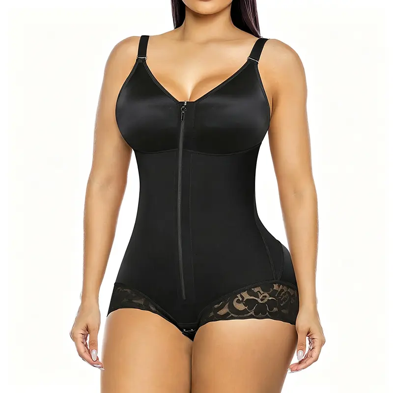Overbust Fajas Colombianas Shapewear for Women Tummy Control Brief Shaper Girdles Compression Garment comfortable fit short seamless body control shaper thigh elastic control bodysuit Sculpting Halter Thong Shapewear Bodysuit