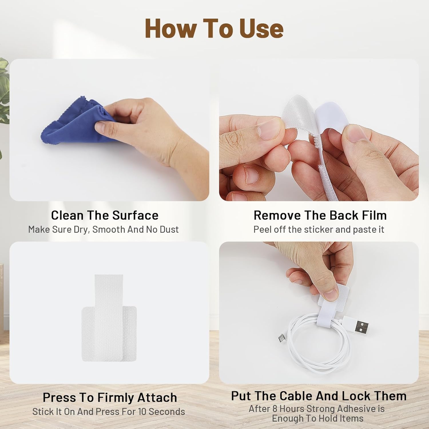 10PCS Cable Organizer - Data Cable Storage Artifact for Desktop Computer - Cable Tie Wire Network Cable Routing Fixer