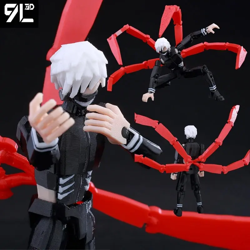 9L3D Lucky13 Dummy13 T13 Multi-Jointed Articulated Figure White Hair Red Eyes Combat Pose Collectible Toy Gift   Articulated Doll Aggressive Combat Look Holiday Gift Toy, Collectibles, Unisex