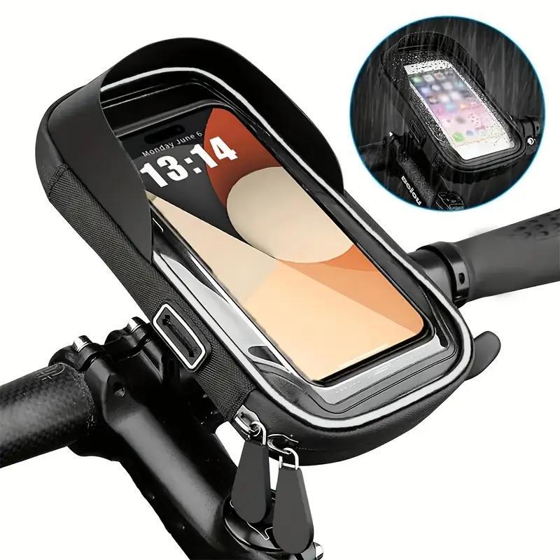 360° Rotatable Bicycle Motorcycle GPS Navigation Holder Waterproof Multi-function Mobile Phone Bracket Card Pack Bike Motorcycle Accessories