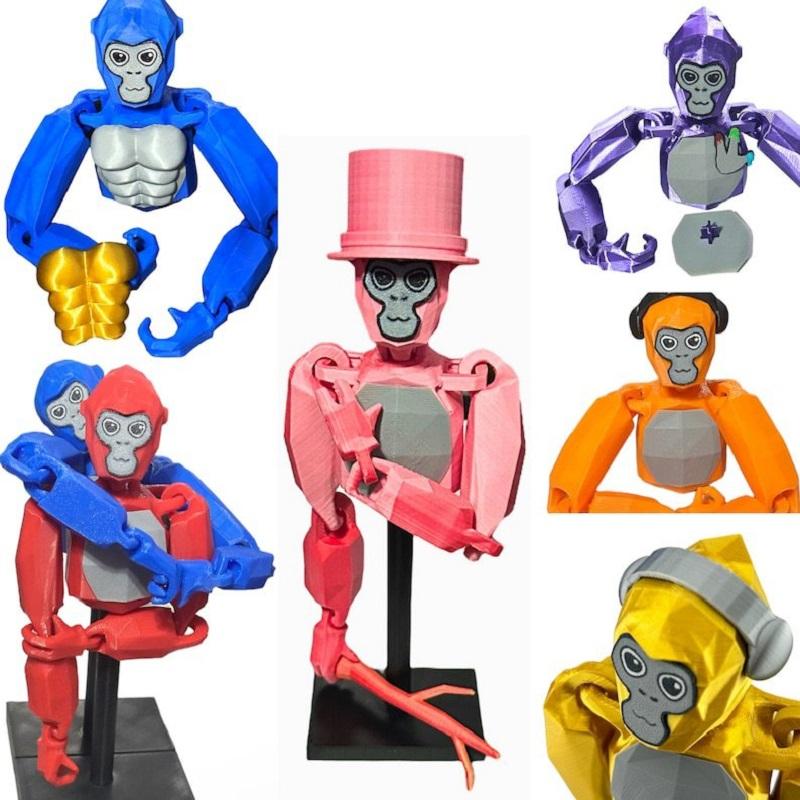 Gorilla tags, Monkey 3D printed dolls, cartoon animal toys, children's birthday and Christmas gifts, movable joints, 3D printed