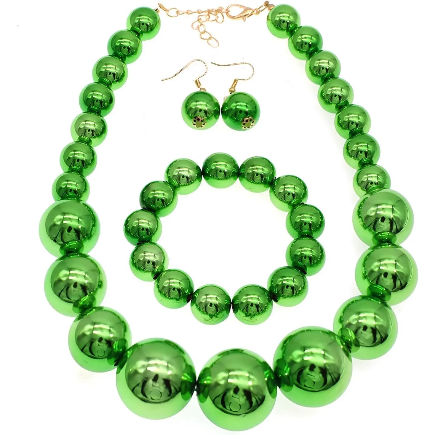Large Big Faux  Necklace for Women Chunky  Necklace and Earrings set 1920s Costume  set Prom party Wedding