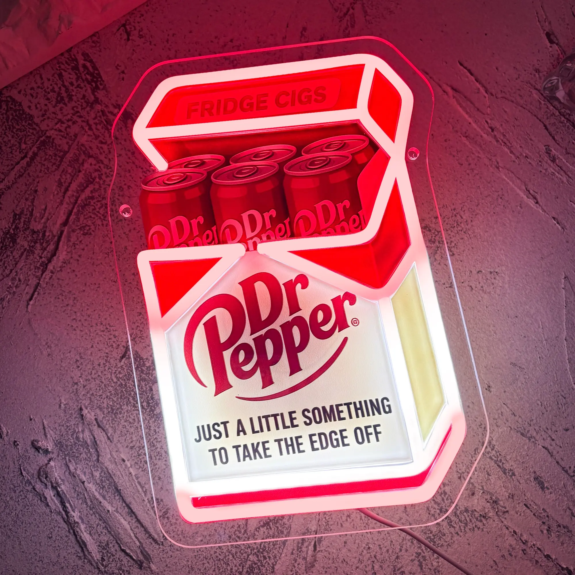 Cigarette-pack-shaped neon sign; beverage soda LED light featuring adjustable brightness and USB power; suitable for wall decor in bars, homes, and party venues