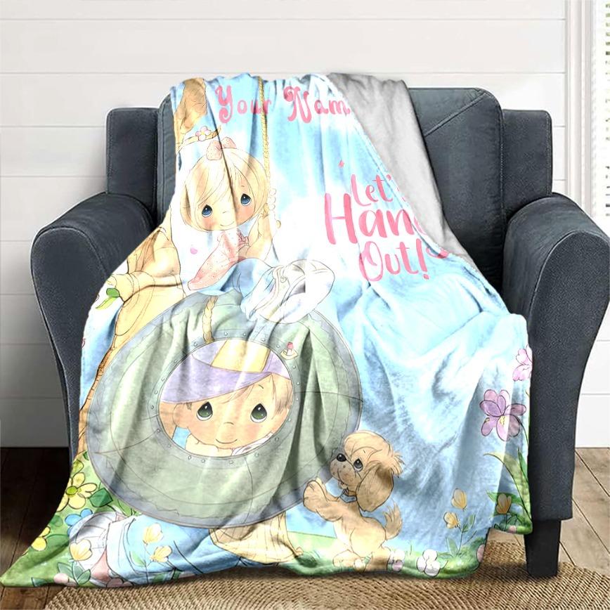 Precious Moments Custom Name Flannel Blanket Personalized Cute Angel Aesthetic Soft Warm Throw For Gamer Room Decor Dorm Essential Bed Sofa Home Holiday Gift Precious Moments Custom Name Flannel Blanket Personalized Cute Angel Aesthetic Soft Warm Throw For Gamer Room Decor Dorm Essential Bed Sofa Home Holiday Gift