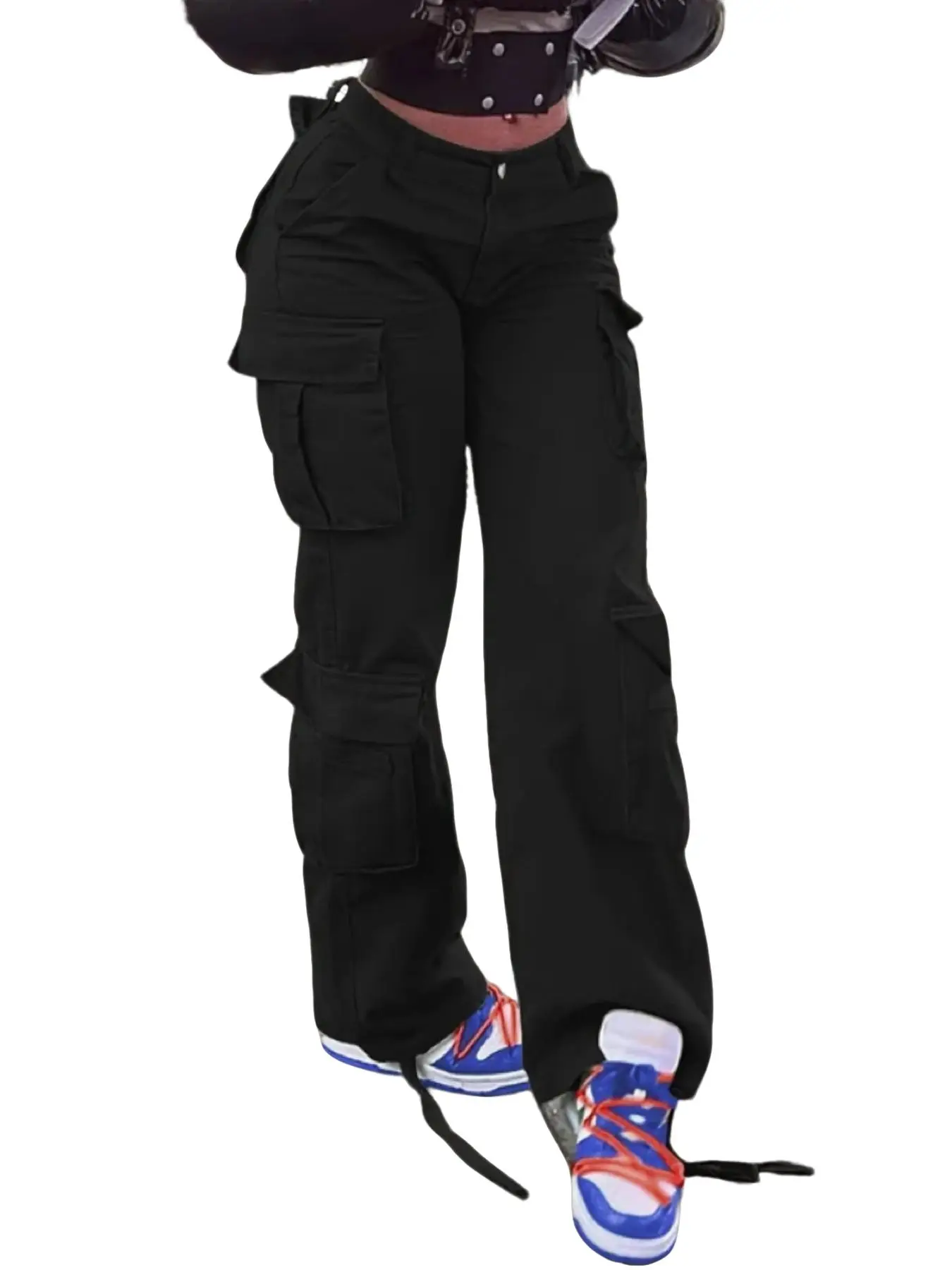 Multi-Pocket Solid Color Casual Commuter Fashion Streetwear Work Pants with Zipper, Loose, Baggy, Trendy and Comfortable, Perfect for Daily Wear