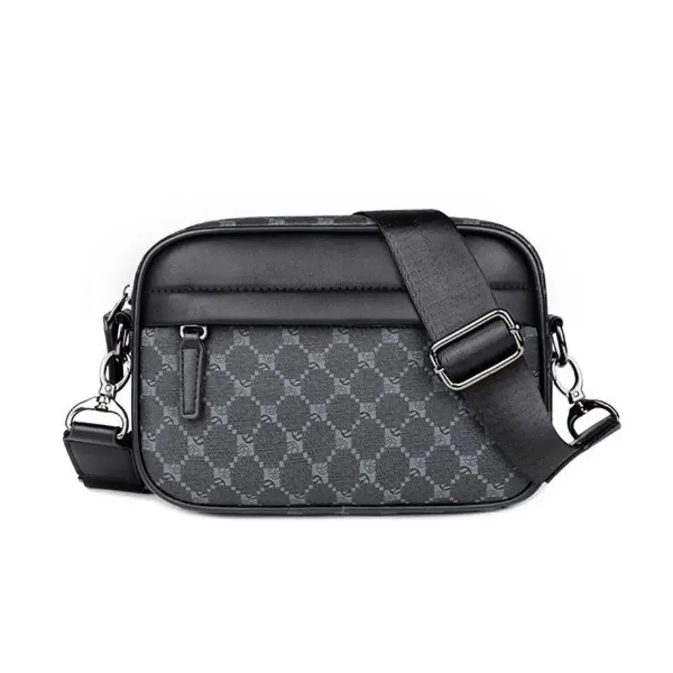 2026 New Men's Monogram Pattern Crossbody Bag - Shoulder Clutch with Side Pocket, Multi-Functional Minimalist Small Bag for Commuting, Leisure, Ideal Gift