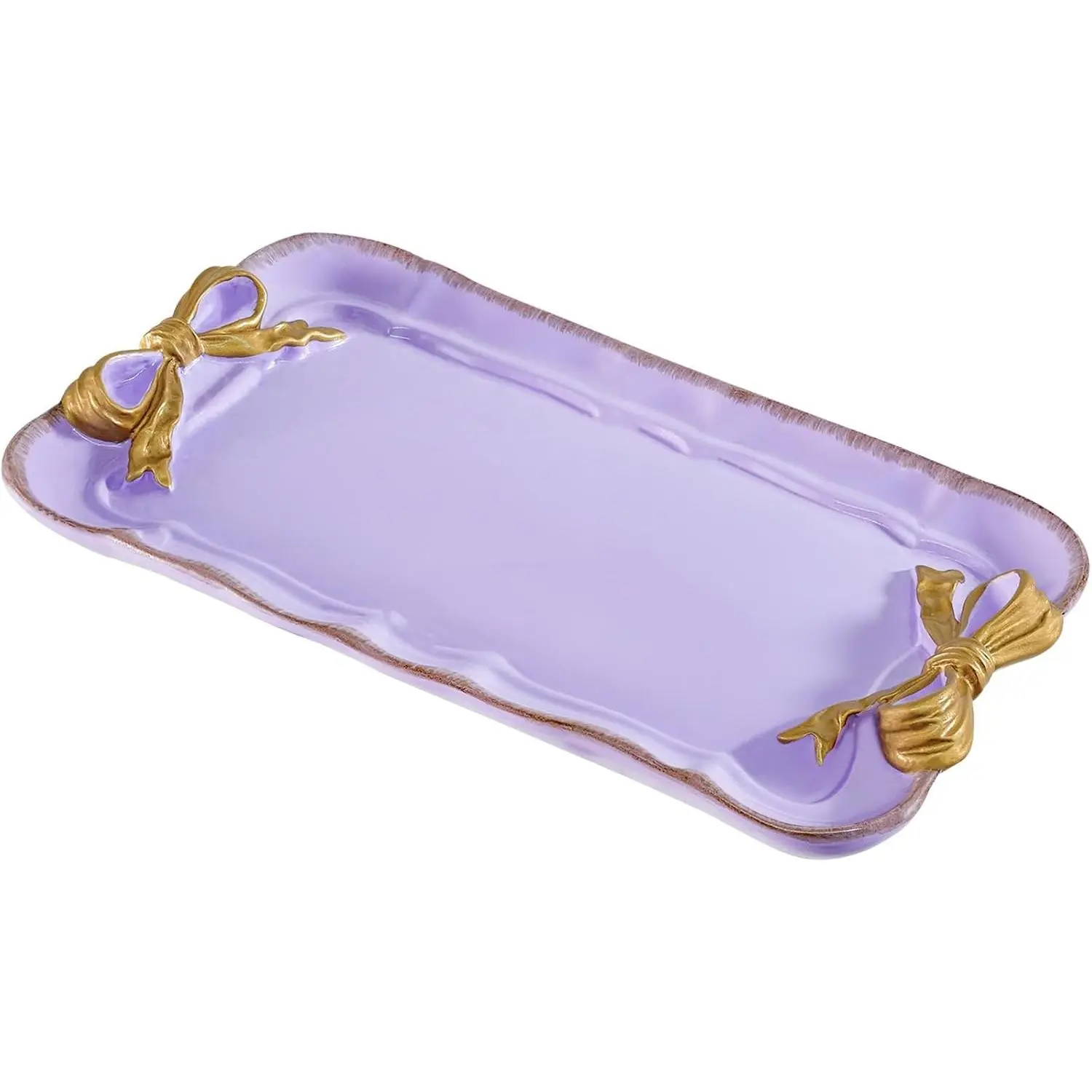 Decorative Tray  Tray Towel Tray Storage Tray Rings Necklace Bracelets Earrings Trays   Organizer Retro Design Bow Decor  Plate  Room Decor ()