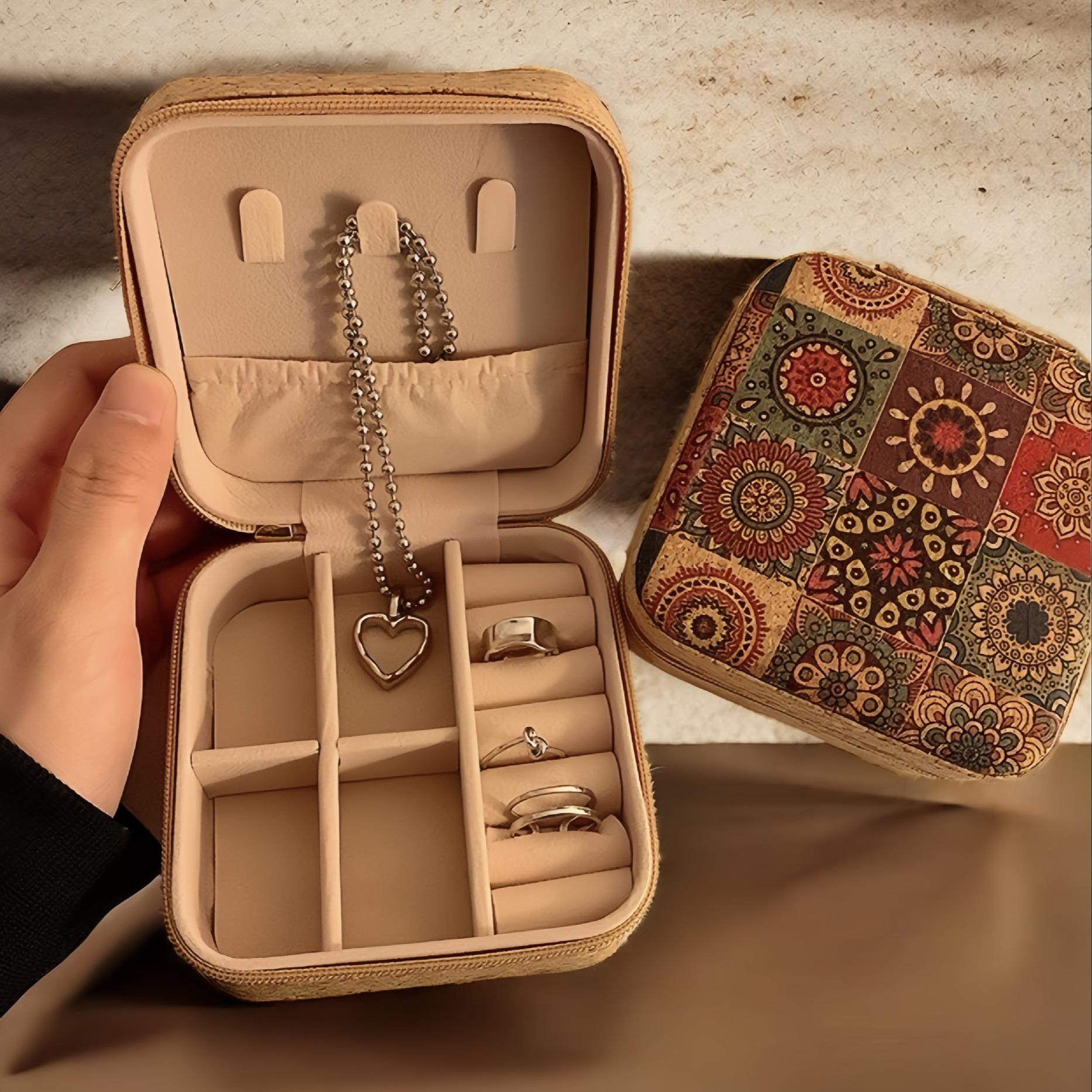 Vintage Jewelry Storage Box, 1 Count Multi-functional Jewelry Organizer, Jewelry Storage Box for Earrings, Rings, Necklaces, Lipstick, Jewelry Boxes