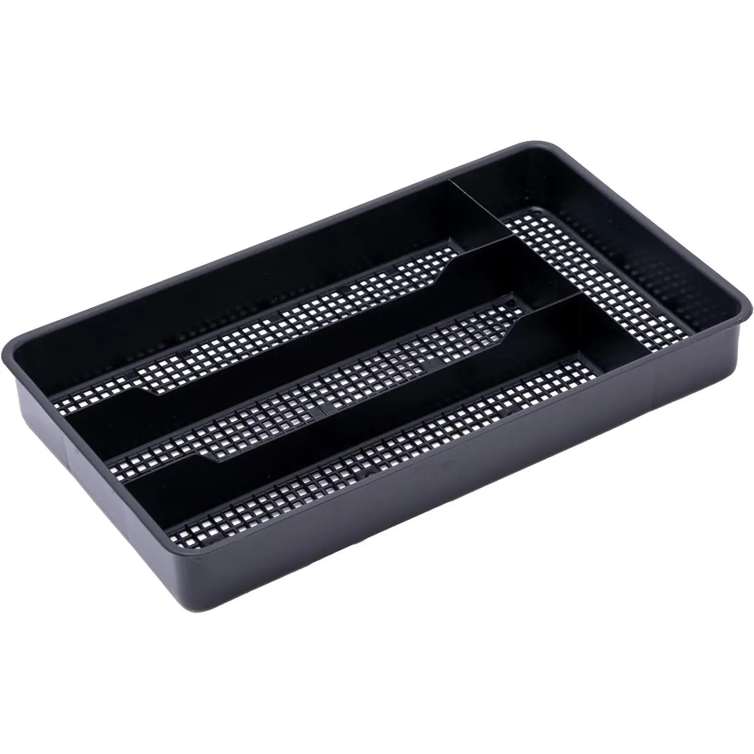 Small Utensil & Silverware Drawer Organizer, Black – Compact Flatware Tray for Shallow Drawers, Ideal for RVs, Campers & Daily UseGift