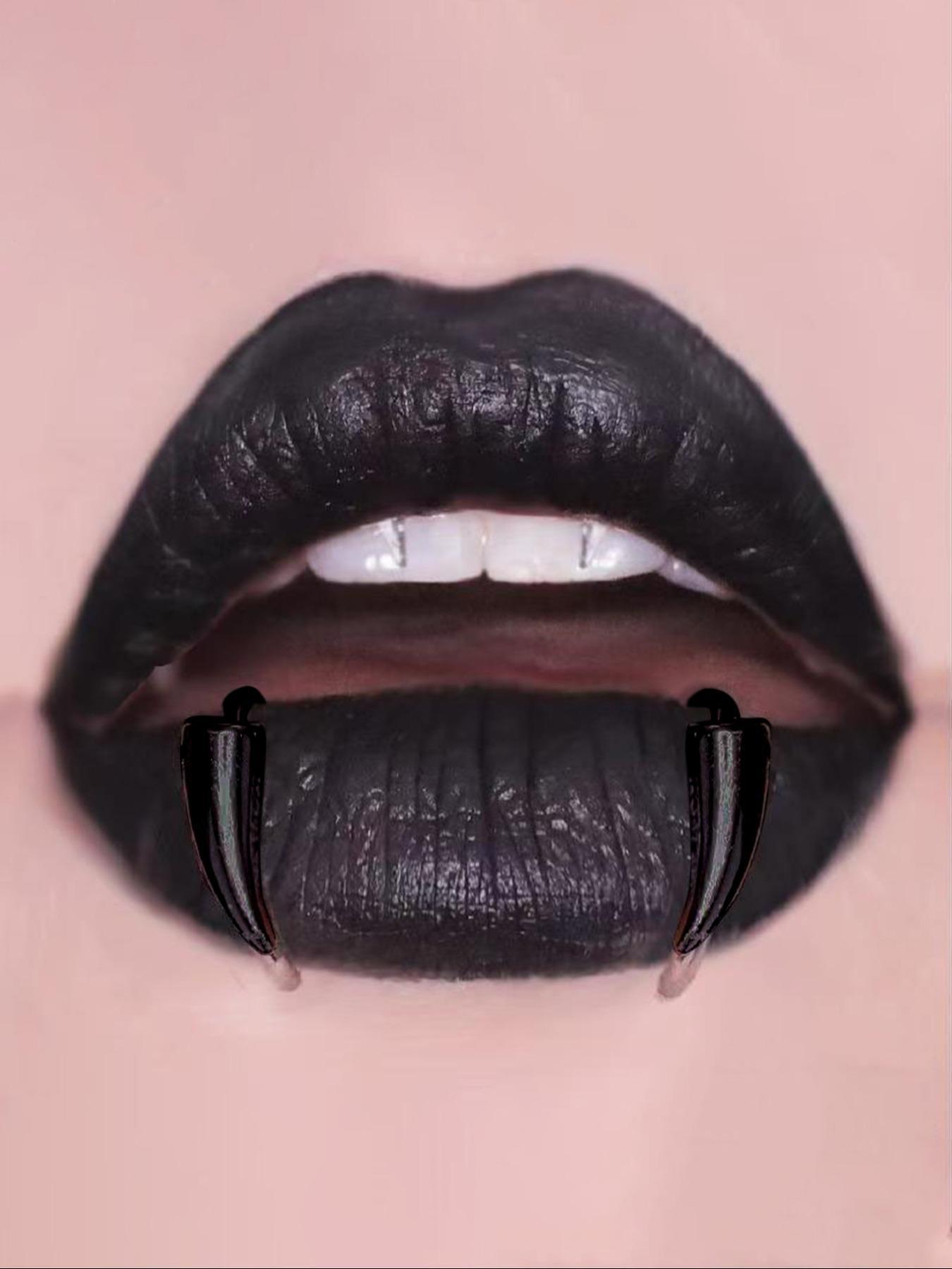 Punk Style Fangs Design Lip Studs, Stainless Steel Lip Rings, Fashionable Body Jewelry for Men & Women, Trendy All-match & Exquisite Jewelry for Birthday Gift, Vertical Labret Jewelry