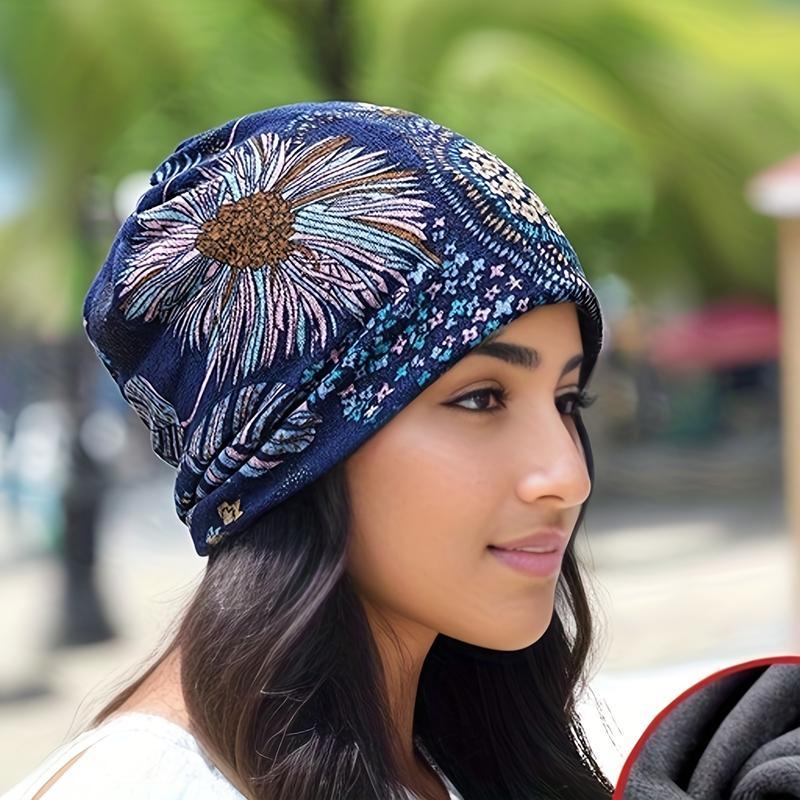 Floral Boho Turban Beanie - Comfortable, Lightweight, Durable Chemo Cap for Women, Perfect for Casual & Stylish Wear