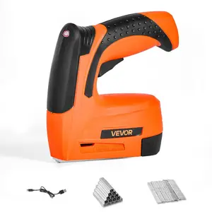 VEVOR Cordless Brad Nailer, 2 - in - 1 Nail Gun Staple Gun, 18 Gauge 5/8 inch, Includes 1000 Pcs Staples and 1000 Pcs Nails, with Battery and Charger, Non - Slip Rubber Grip, for Woodworking DIY Projects