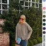 Women's Vintage Knit Cardigan with Rolled Hem, Simple Solid Color Sweater Jacket for Autumn and Winter Fashion, Stylish Casual Outerwear Knitwear