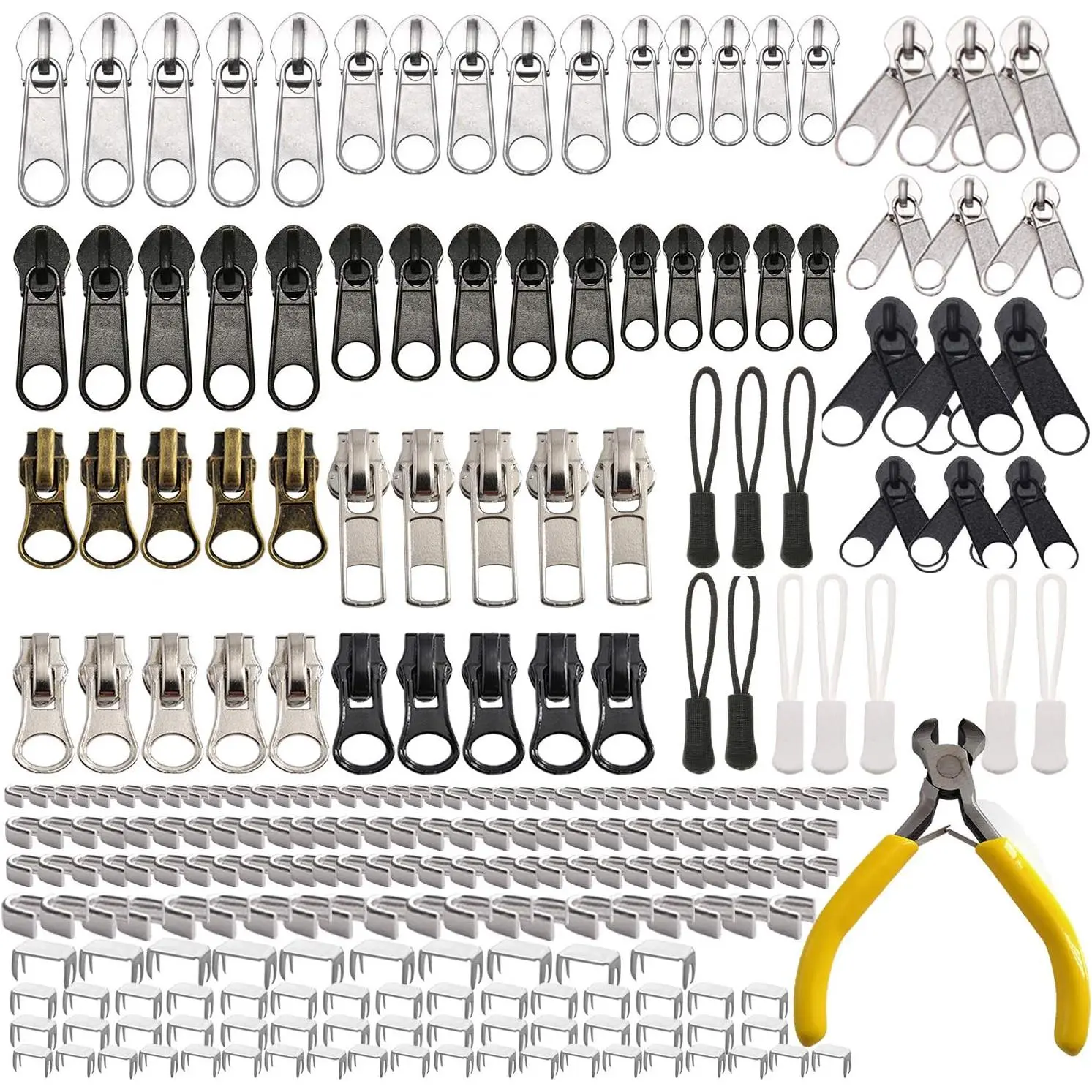 252Pcs Zipper Repair Kit Pulls Bags Jackets Luggage