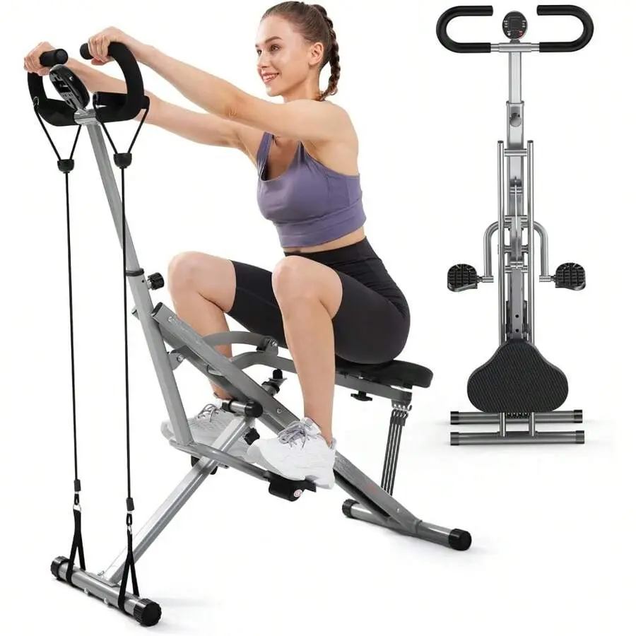 Deep Squat Assist Machine With 4 Bands Compact Home Fitness Equipment For Glute Thigh Back Workout 330lbs Foldable Strength Training