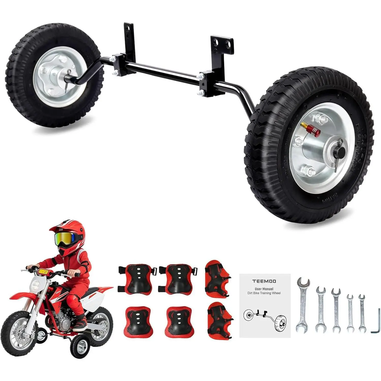Heavy-Duty Training Wheels for 50cc Dirt Bikes, Universal Fit Safety Stabilizer Kit for Kids Learning to Ride, Compatible With All Kinds Of 50Cc Dirt Bike, Dirt Bike Training