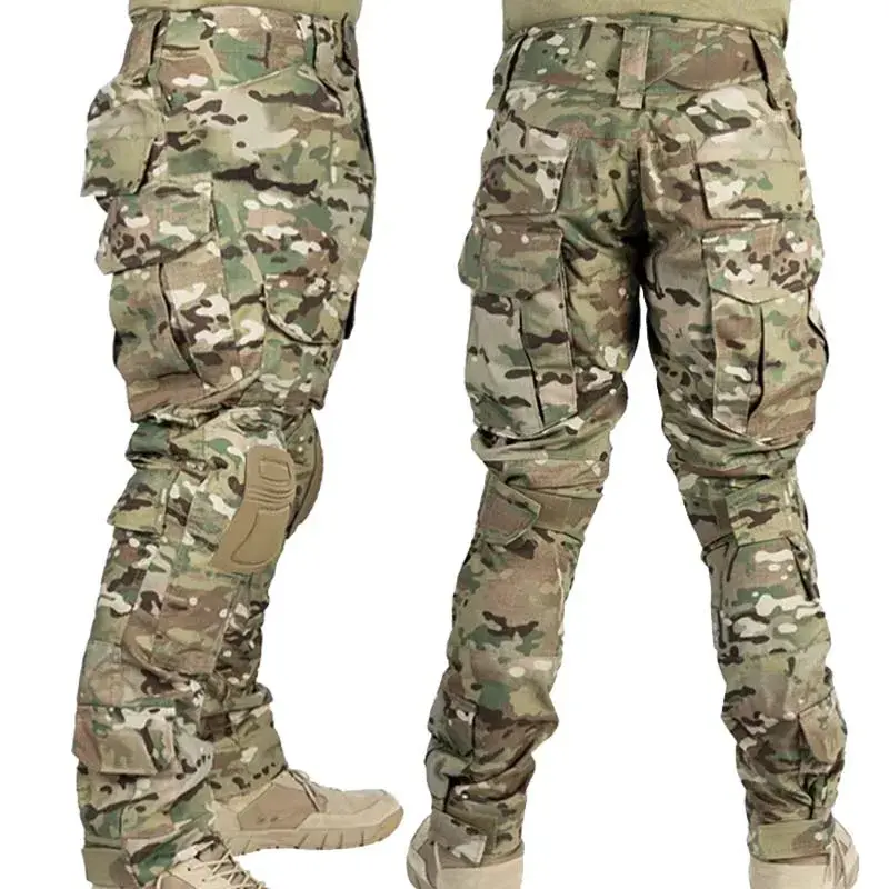 Men's Tactical Combat Cargo Pants with Knee Pads | Quick Dry Breathable Camo Trousers for Hunting, Training & Outdoor Adventures