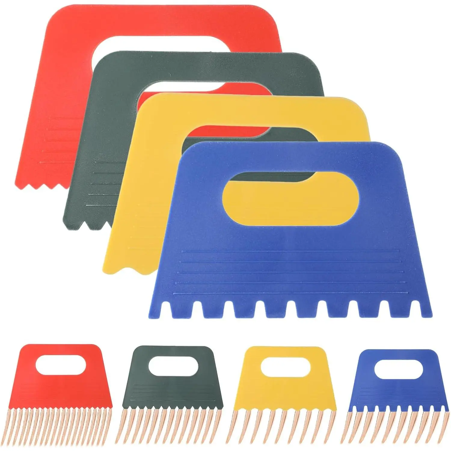 4 Pack Texture Tools for Plaster Plastic  Scraper Tool Art  Scrapers Kit Textured Art Tools Art Putty Scraper DIY Graffiti Oil Painting and Drawing Plaster Texture Tools for Texture Art  C