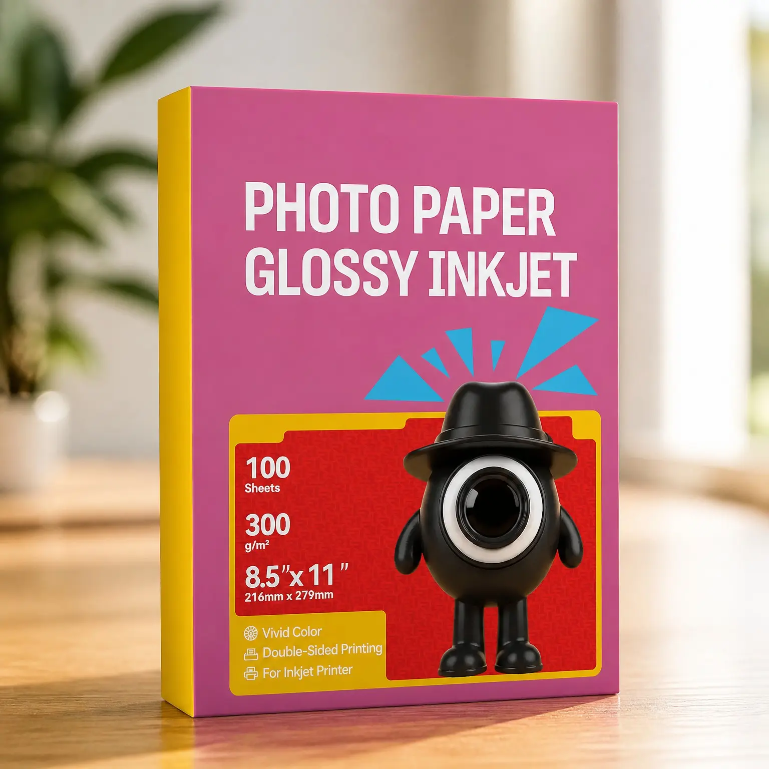 100 Sheets 300gsm Double-Sided Glossy Photo Paper Cardstock 8.5x11 Inches, 80lb Heavyweight Premium Inkjet Paper for Brochures & Flyers