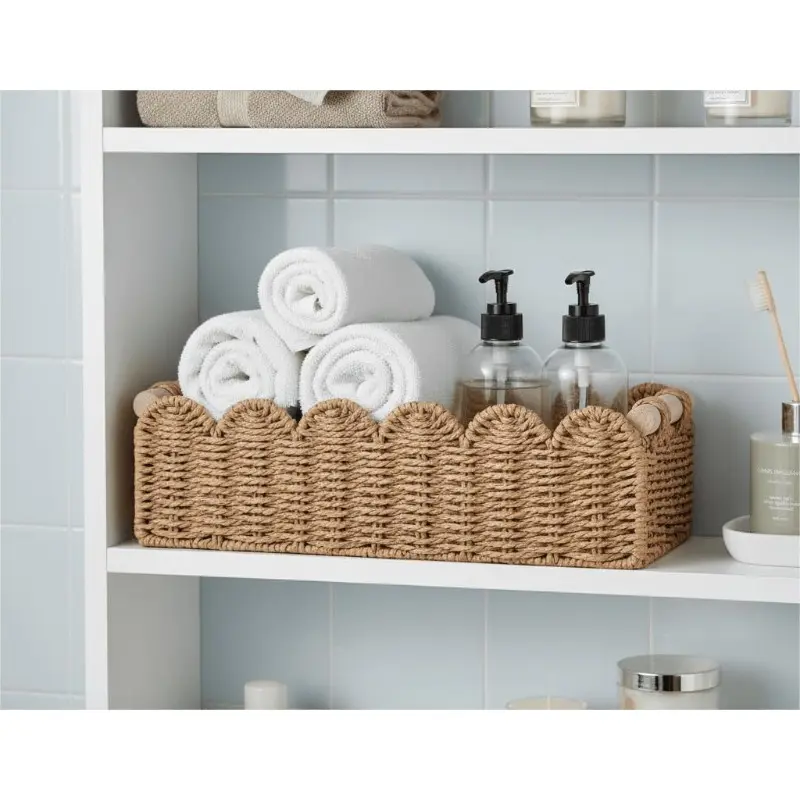 Portable Bohemian Storage Basket, Wave Lace, Multifunctional Tissue Needle and Thread Storage, Home Soft Decoration Basket