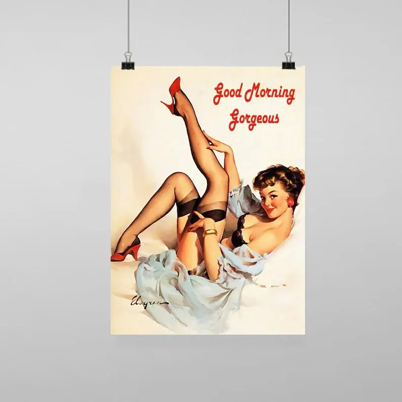 Pin Up Girl Sexy - Vintage Reproduction Wall Art Decro Decor Poster Print Any size