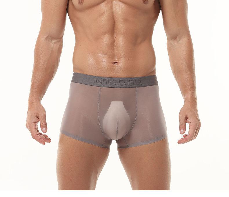 3-Pack Men's Cooling Mesh Trunks Ice Silk Sheer Seamless Underwear Lightweight Stretch