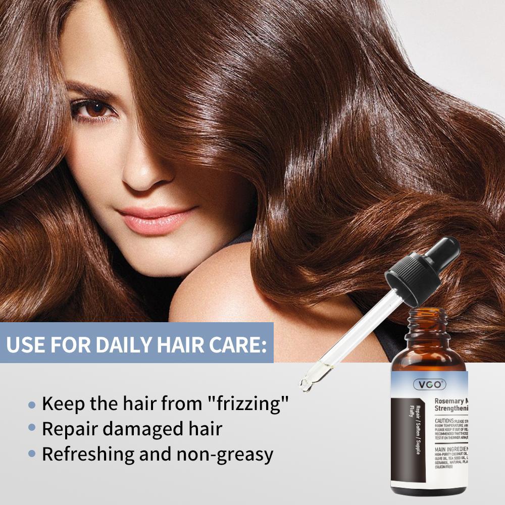 VGO Rosemary Mint Hair Strengthening Oil, 60ml / 2.02oz Haircare  Lightweight-B paddle brush