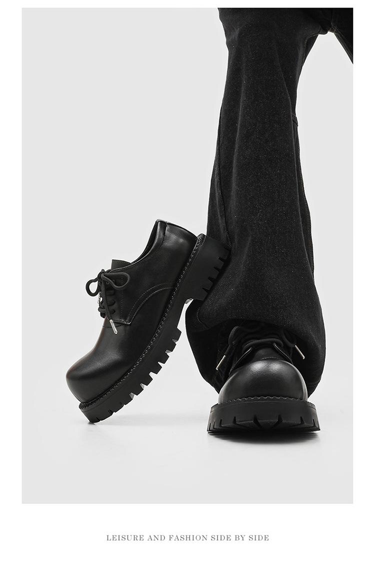 Men's Lug Sole Derby Shoes – Platform Chunky Workwear Boots, Low-Top Casual 96069-K