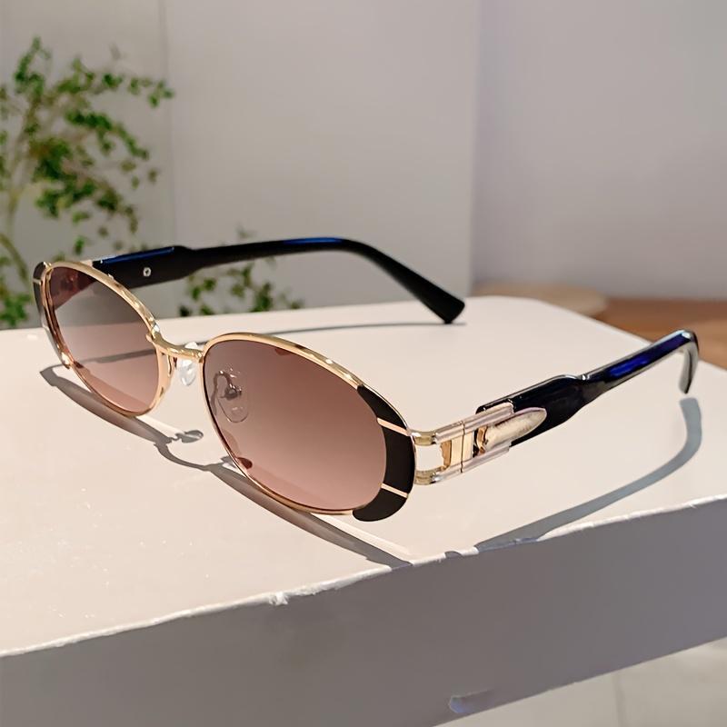 Retro Full-Frame Oval Glasses for Women, Multi-Color Gradient Lenses, Lightweight Plastic Frame, Fashionable Black Eyewear for Stylish Looks rectangle high negative lens men gradient lens trendy casual round frame Reading lentes fashion night vision